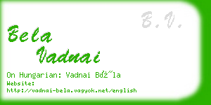 bela vadnai business card